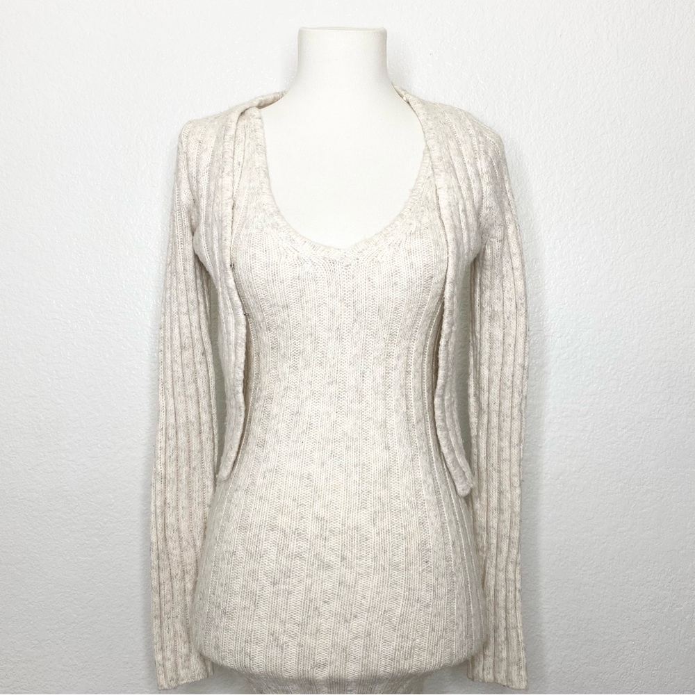 Cream ribbed knitted Sweater Dress Set - Picture 1 of 8